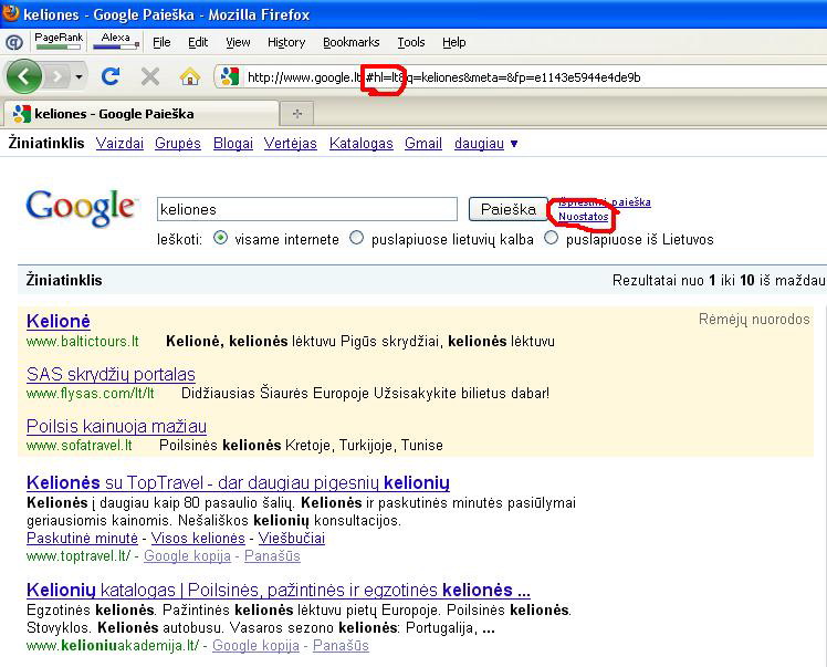 Google paieška lietuviškai